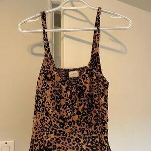 Wilfred Black and Brown Fitted Tank Top with Animal Print